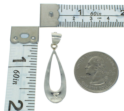 Genuine Sterling Silver And Lapis Inlay Southwestern Slide Pendant YX67403